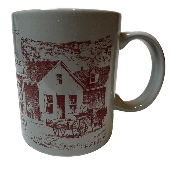 JC Penney Golden Rule Store Gray & Burgundy Mug Collectable Coffee Cup - Picture 1 of 5